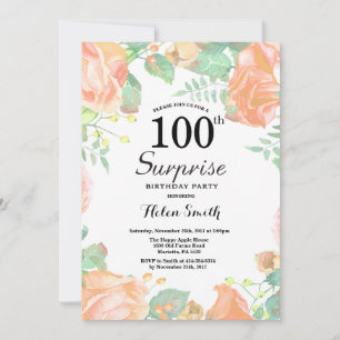 Invitation Surprise Florale de Pêche Botanique 100e Anniversa