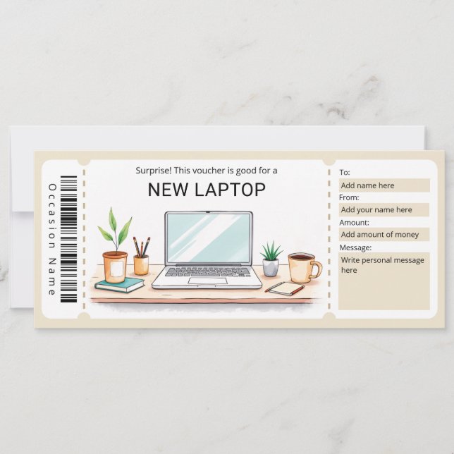 Invitation Surprise Laptop Gift Certificate (Devant)
