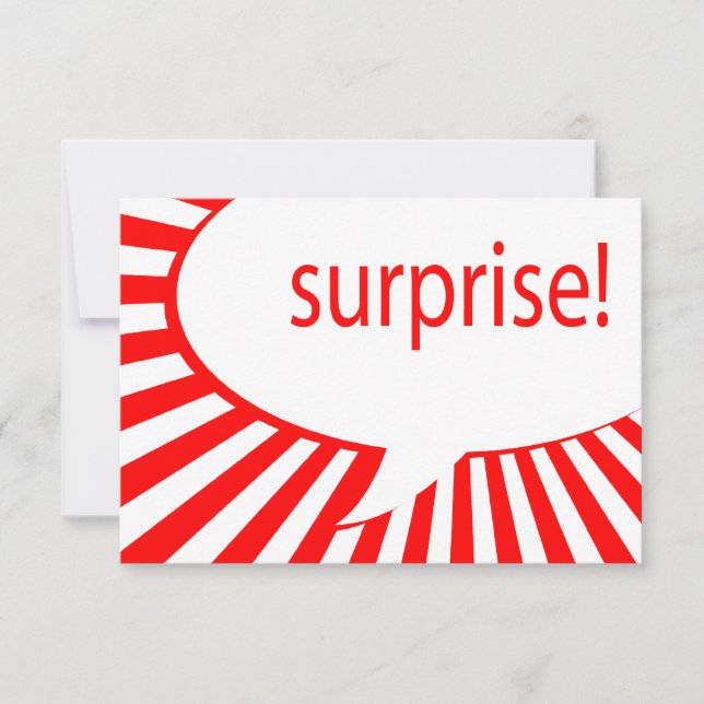 Invitation surprise ! partie : bulle parlante (Devant)