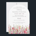 Invitation SURPRISE PARTY 21st Birthday August Birth Flower<br><div class="desc">Perfect invitation for an August birthday party. Pink gladiolus is the birth flower for that month. It forms a pretty watercolor bottom border on this floral personalized invitation. All text is editable</div>