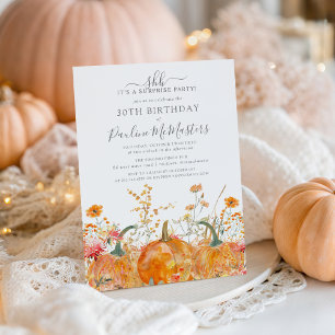 Invitation SURPRISE PARTY 30e anniversaire Citrouille Fleur s