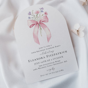 Invitation SURPRISE PARTY 50e Anniversaire Bow Fleur sauvage