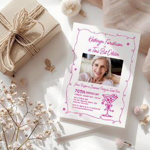 Invitation SURPRISE PARTY 70e anniversaire Martini photo