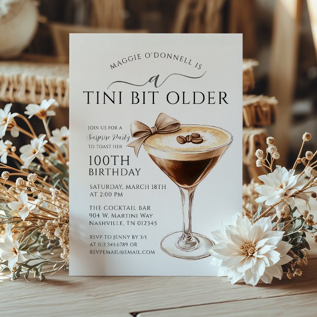 Invitation SURPRISE PARTY A Tini Bit Ancien Martini 100e (Créateur téléchargé)