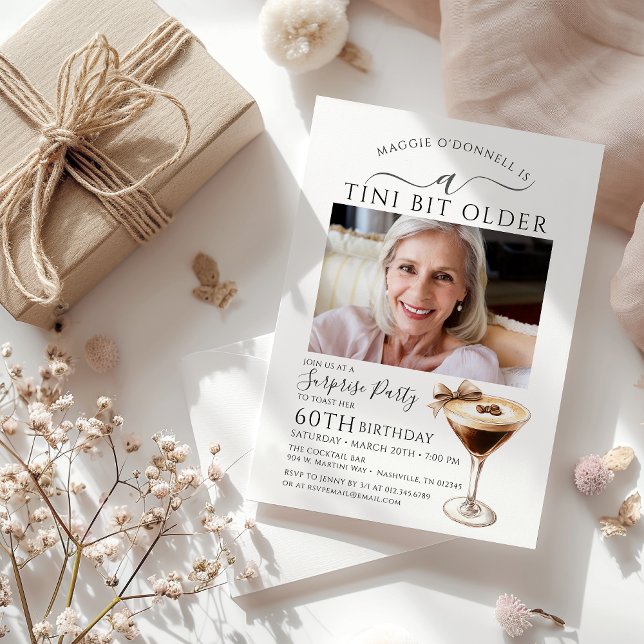 Invitation SURPRISE PARTY A Tini Bit Ancien Martini 60e (Créateur téléchargé)