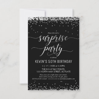 Invitation Surprise Party - Élégant, Invitation él