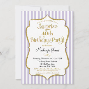 Invitation Surprise Party Lavender Lilac Gold