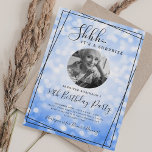 Invitation SURPRISE Photo 50th Birthday Blue Bokeh<br><div class="desc">An elegant "50th Birthday" party invitation design with personalized photo,  modern typography and a bokeh lights background.</div>