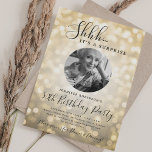 Invitation SURPRISE Photo 50th Birthday Gold Sparkle Bokeh<br><div class="desc">An elegant "50th Birthday" party invitation design with personalized photo,  modern typography and a bokeh lights background.</div>