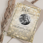 Invitation SURPRISE Photo 50th Birthday Gold Sparkle Bokeh<br><div class="desc">An elegant "50th Birthday" party invitation design with personalized photo,  modern typography and a bokeh lights background.</div>