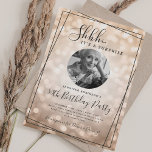 Invitation SURPRISE Photo 50th Birthday Rose Gold Bokeh<br><div class="desc">An elegant "50th Birthday" party invitation design with personalized photo,  modern typography and a bokeh lights background.</div>