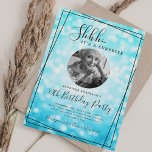 Invitation SURPRISE Photo 50th Birthday Turquoise Bokeh<br><div class="desc">An elegant "50th Birthday" party invitation design with personalized photo,  modern typography and a bokeh lights background.</div>