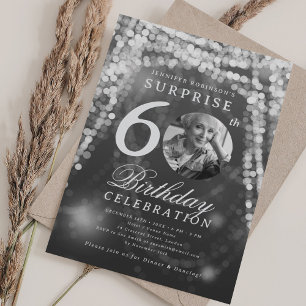 Invitation SURPRISE Photo 60e anniversaire Lumières de reflet