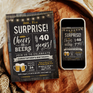 Invitation surprise pour 40 ans avec Cheers et Bee