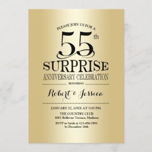 Invitation Surprise pour 55e anniversaire de mariage - Or