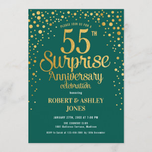Invitation Surprise pour 55e anniversaire de mariage - Vert &