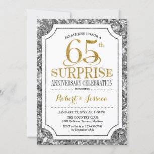 Invitation Surprise pour 65e anniversaire de mariage - Argent