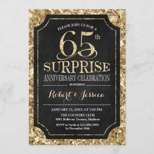 Invitation Surprise pour 65e anniversaire de mariage - Or Noi