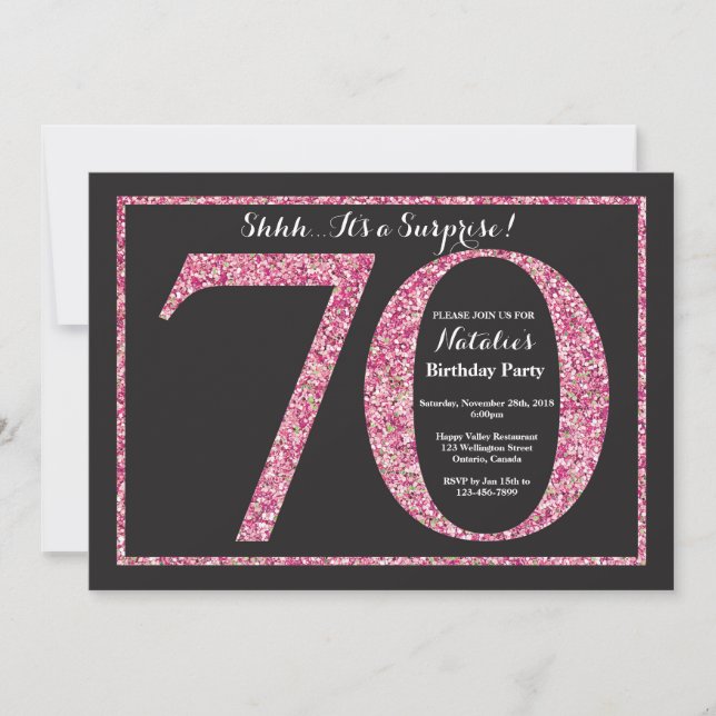 Invitation surprise pour 70e anniversaire Paillett (Devant)