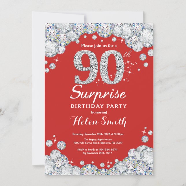 Invitation surprise pour 90e anniversaire Argent D (Devant)