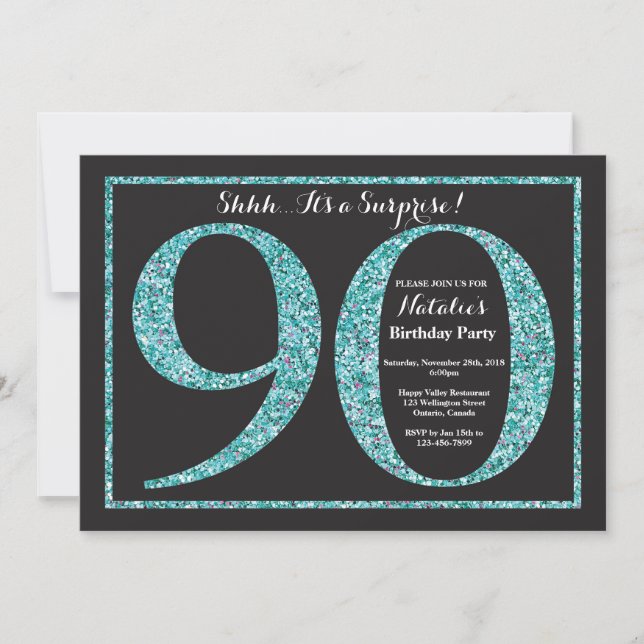 Invitation surprise pour 90e anniversaire Paillett (Devant)