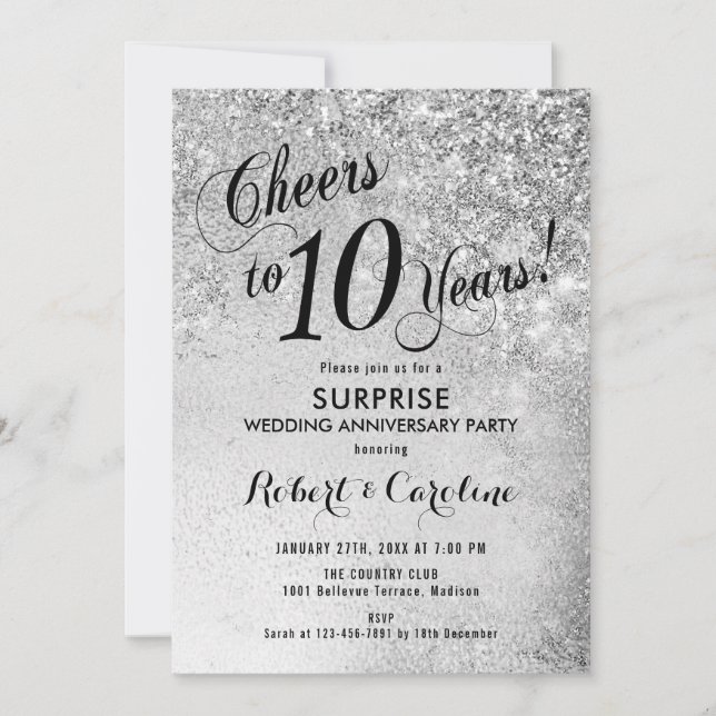 Invitation Surprise pour le 10ème anniversaire de mariage - A (Devant)