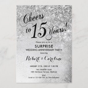 Invitation Surprise pour les 15 ans de mariage - Argent