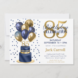 Invitation surprise pour les 85 ans avec gâteau bl