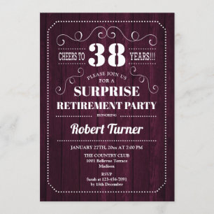 Invitation Surprise Retirement Party - Motif du Bois de Bourg