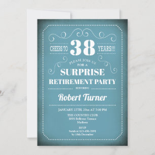 Invitation Surprise Retraite Party - Bleu & Blanc