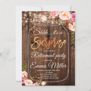 Invitation Surprise Retraite Party, Boho Floral