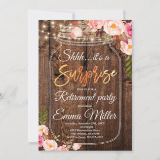 Invitation Surprise Retraite Party, Boho Floral