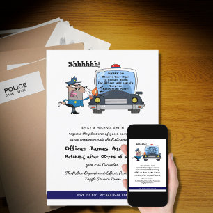 Invitation Surprise Retraite Police Officier Parti Drôle