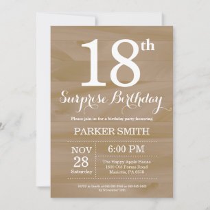 Invitation surprise rustique pour 18 ans