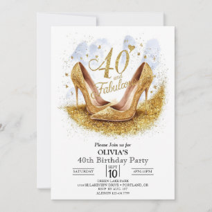 Invitation Surprise Simple Digital Gold 40e anniversaire