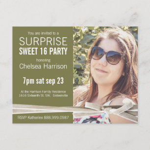 Invitation Surprise Sweet 16 Photo Anniversaire