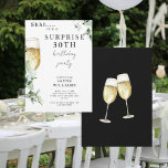 Invitation Surprise Toast de Champagne 30e fête d'anniversair<br><div class="desc">Invitation de fête du 30e anniversaire surprise. Toast de champagne sur le dos.</div>