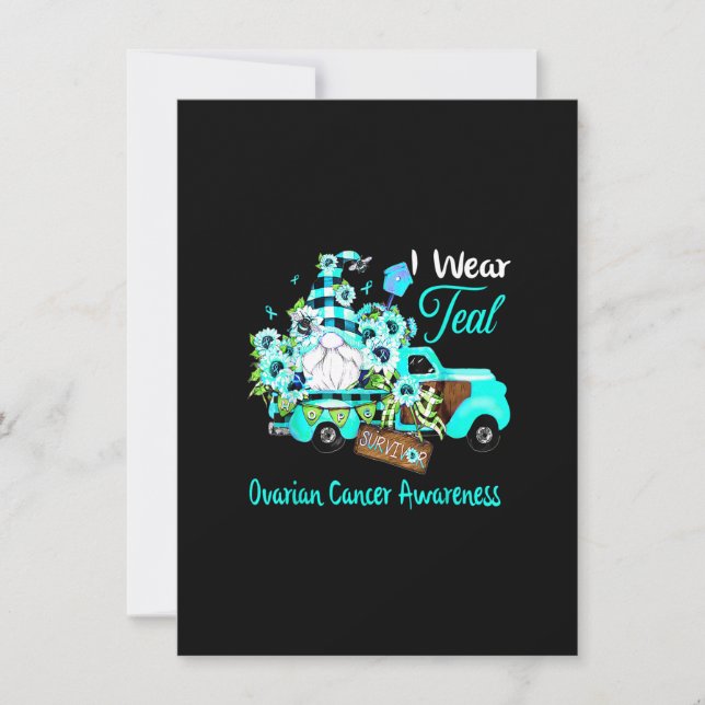 Invitation Survivant du cancer de l'ovaire Gnome Fleur (Devant)