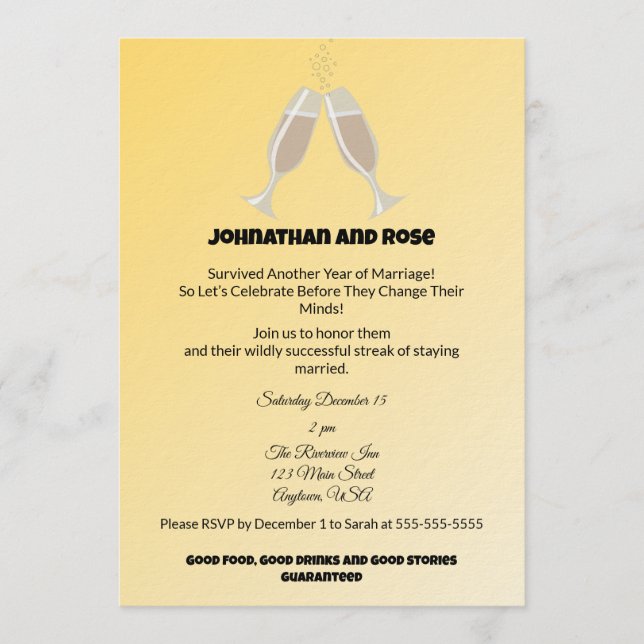 Invitation Survived another Year of Marriage (Devant)