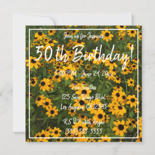 Invitation Susans aux yeux noirs Photo florale 50e anniversai