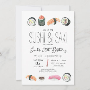 Invitation Sushi invitation, Sushi Anniversaire, Sushi & Saki