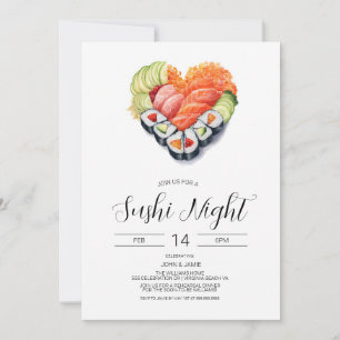 Invitation Sushi Invitation, Valentines, Fiançailles, Dîner