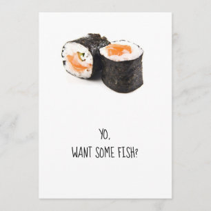 Invitation Sushi party invitation, humour de poisson amusant
