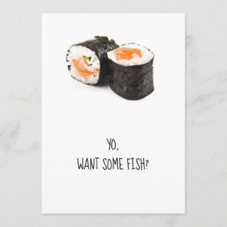 Invitation Sushi party invitation, humour de poisson amusant