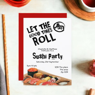 Invitation Sushi Party Japonais laisser le bon temps rouler