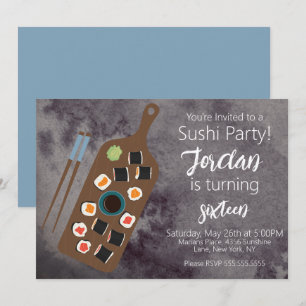 Invitation Sushi Rolls Hibachi Asian Restaurant Party Invita