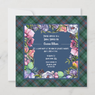 Invitation Sutherland Ancien et aquarelle Fleurs Invi