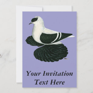 Invitation Swallow Pigeon Saxon Black White Bar