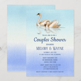 Invitation Swan Love Elegance Couples Douche
