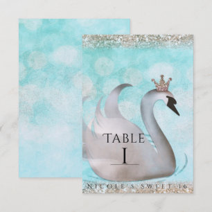 Invitation Swan Princess Gold Parties scintillant Fairy Tale 